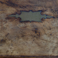 19th century Victorian burr walnut writing slope with brass corner straps and green baize interior