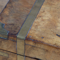 19th century Victorian burr walnut writing slope with brass corner straps and green baize interior