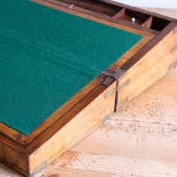 19th century Victorian burr walnut writing slope with brass corner straps and green baize interior