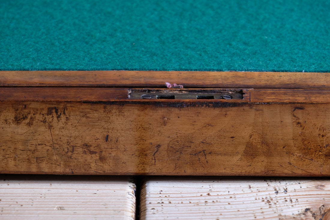 19th century Victorian burr walnut writing slope with brass corner straps and green baize interior