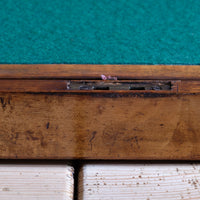 19th century Victorian burr walnut writing slope with brass corner straps and green baize interior