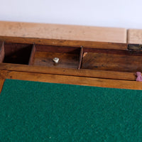 19th century Victorian burr walnut writing slope with brass corner straps and green baize interior