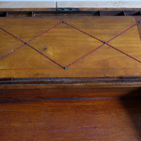 19th century Victorian burr walnut writing slope with brass corner straps and green baize interior