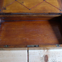 19th century Victorian burr walnut writing slope with brass corner straps and green baize interior