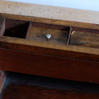 19th century Victorian burr walnut writing slope with brass corner straps and green baize interior