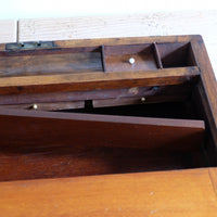 19th century Victorian burr walnut writing slope with brass corner straps and green baize interior