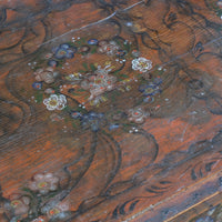 Hand painted ffolk Art coffer chest with a floral design