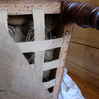 Antique Mahogany Button-Backed Leather Armchair