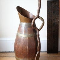 Vernacular Folk Art Twisted Walnut Walking Stick