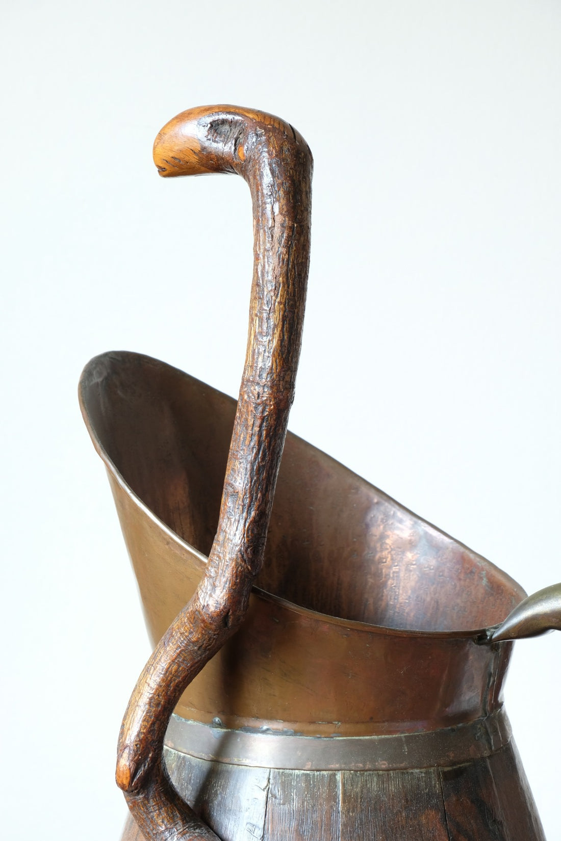 Vernacular Folk Art Twisted Walnut Walking Stick