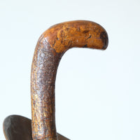 Vernacular Folk Art Twisted Walnut Walking Stick