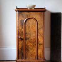 Burr Mahogany Bedside Table Nightstand with Galleried Top