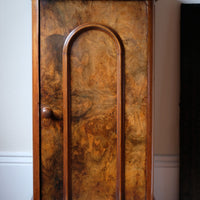 Burr Mahogany Bedside Table Nightstand with Galleried Top