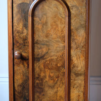 Burr Mahogany Bedside Table Nightstand with Galleried Top