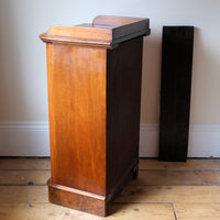 Burr Mahogany Bedside Table Nightstand with Galleried Top