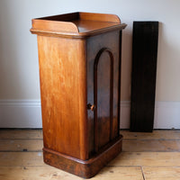 Burr Mahogany Bedside Table Nightstand with Galleried Top