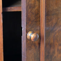 Burr Mahogany Bedside Table Nightstand with Galleried Top