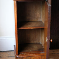 Burr Mahogany Bedside Table Nightstand with Galleried Top