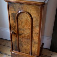 Burr Mahogany Bedside Table Nightstand with Galleried Top