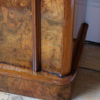 Burr Mahogany Bedside Table Nightstand with Galleried Top