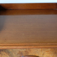 Burr Mahogany Bedside Table Nightstand with Galleried Top