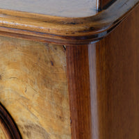 Burr Mahogany Bedside Table Nightstand with Galleried Top