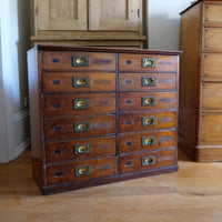 Antique Mahogany Bank Of 12 Drawers Circa 1860