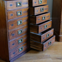 Antique Mahogany Bank Of 12 Drawers Circa 1860