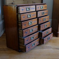 Antique Mahogany Bank Of 12 Drawers Circa 1860