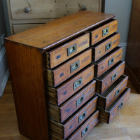 Antique Mahogany Bank Of 12 Drawers Circa 1860