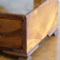 Flamed Mahogany Table Top Oval Mirror With Three Bow Fronted Drawers