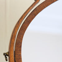 Flamed Mahogany Table Top Oval Mirror With Three Bow Fronted Drawers