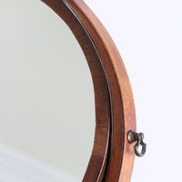 Flamed Mahogany Table Top Oval Mirror With Three Bow Fronted Drawers