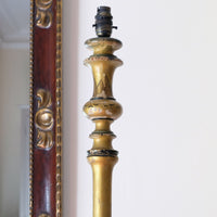 Chinoiserie standard lamp with giltwood and painted column