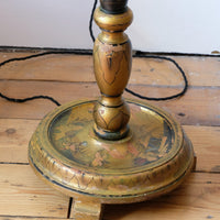 Base of the Chinoiserie Giltwood Standard Lamp with Painted Turned Column