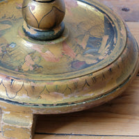 Chinoiserie standard lamp with giltwood and painted column