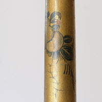 Close up of a detail artwork of a Chinoiserie Giltwood Standard Lamp with Painted Turned Column