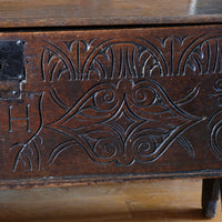 Carved Oak Coffer from the Charles II Era (c.1640–1660), ‘E.H.’ Initials