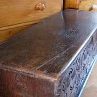 Carved Oak Coffer from the Charles II Era (c.1640–1660), ‘E.H.’ Initials