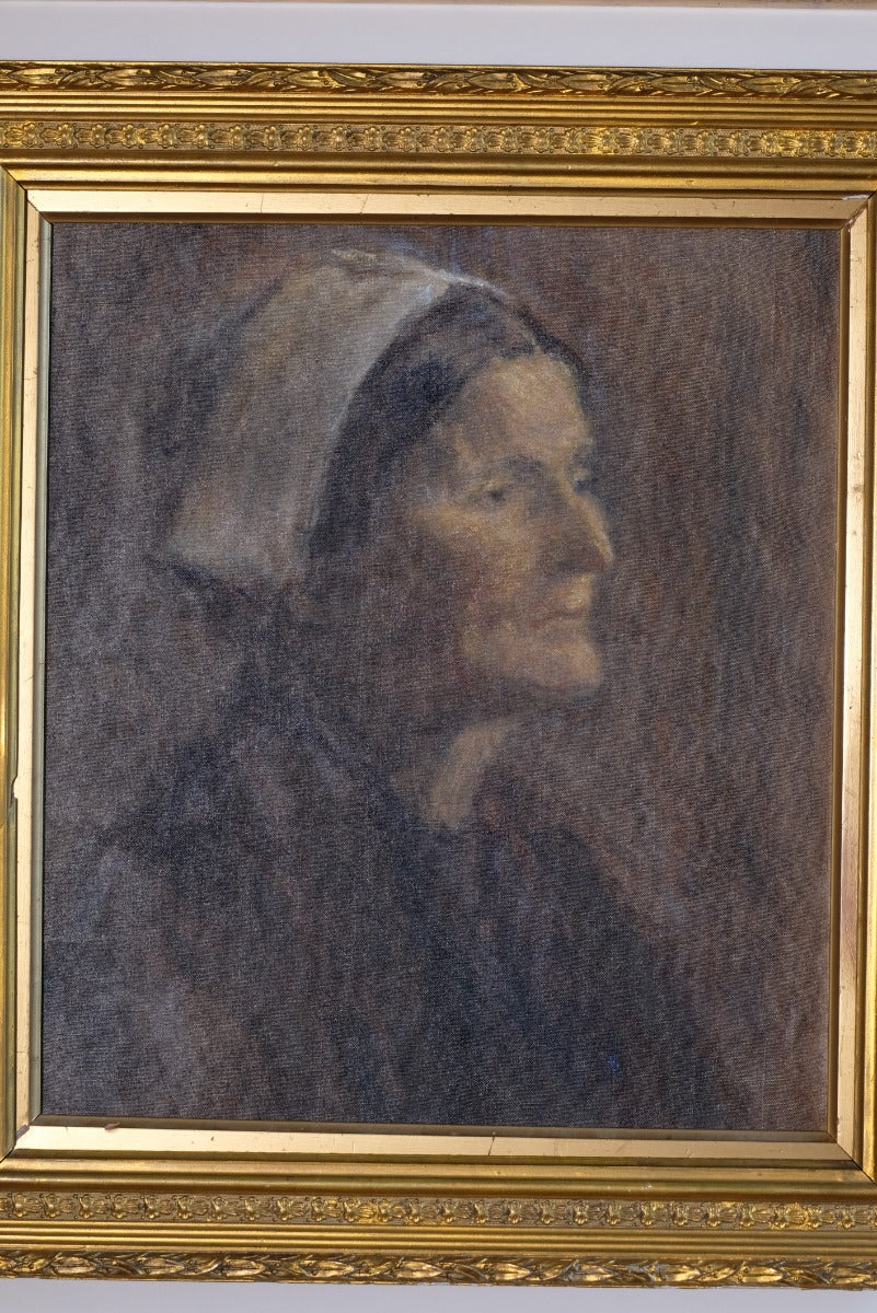 Portrait of a woman nurse oil on canvas attributed to Elfreda Gertrude Beaumont interwar era painting