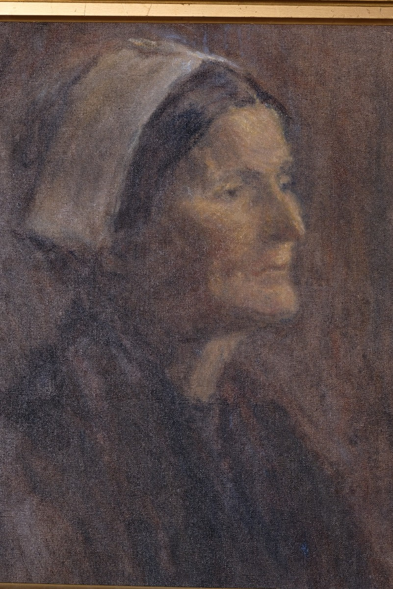 Portrait of a woman nurse oil on canvas attributed to Elfreda Gertrude Beaumont interwar era painting