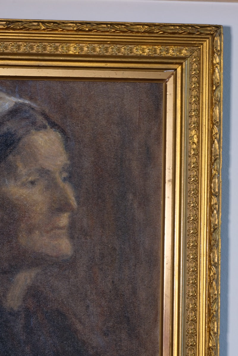 Portrait of a woman nurse oil on canvas attributed to Elfreda Gertrude Beaumont interwar era painting
