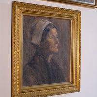 Portrait of a woman nurse oil on canvas attributed to Elfreda Gertrude Beaumont interwar era painting