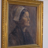 Portrait of a woman nurse oil on canvas attributed to Elfreda Gertrude Beaumont interwar era painting