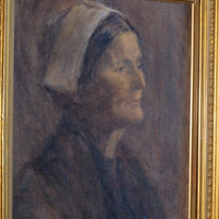 Portrait of a woman nurse oil on canvas attributed to Elfreda Gertrude Beaumont interwar era painting