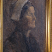Portrait of a woman nurse oil on canvas attributed to Elfreda Gertrude Beaumont interwar era painting