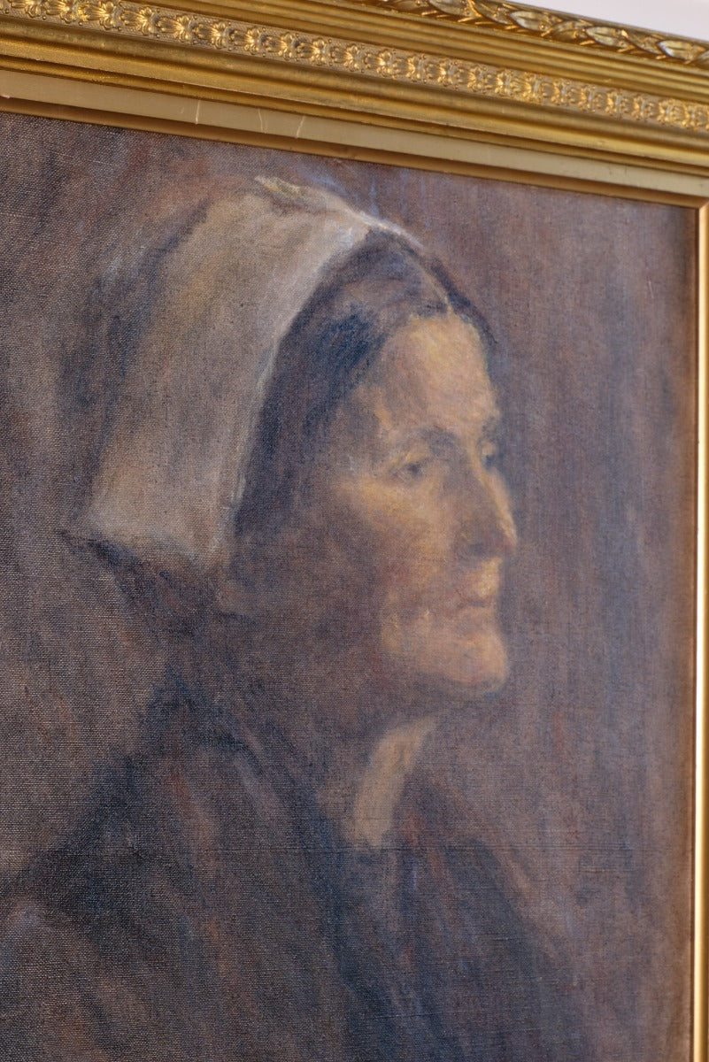 Portrait of a woman nurse oil on canvas attributed to Elfreda Gertrude Beaumont interwar era painting