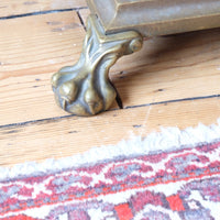 Antique Brass Standard Lamp with Laurel Wreath and Claw Feet 19th Century