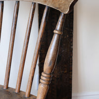 Painted Ash and Elm Windsor Spindle Back Chair Circa 1890s