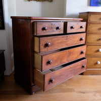 Victorian Mahogany Chest of Drawers – 2‑over‑3 Large Storage
